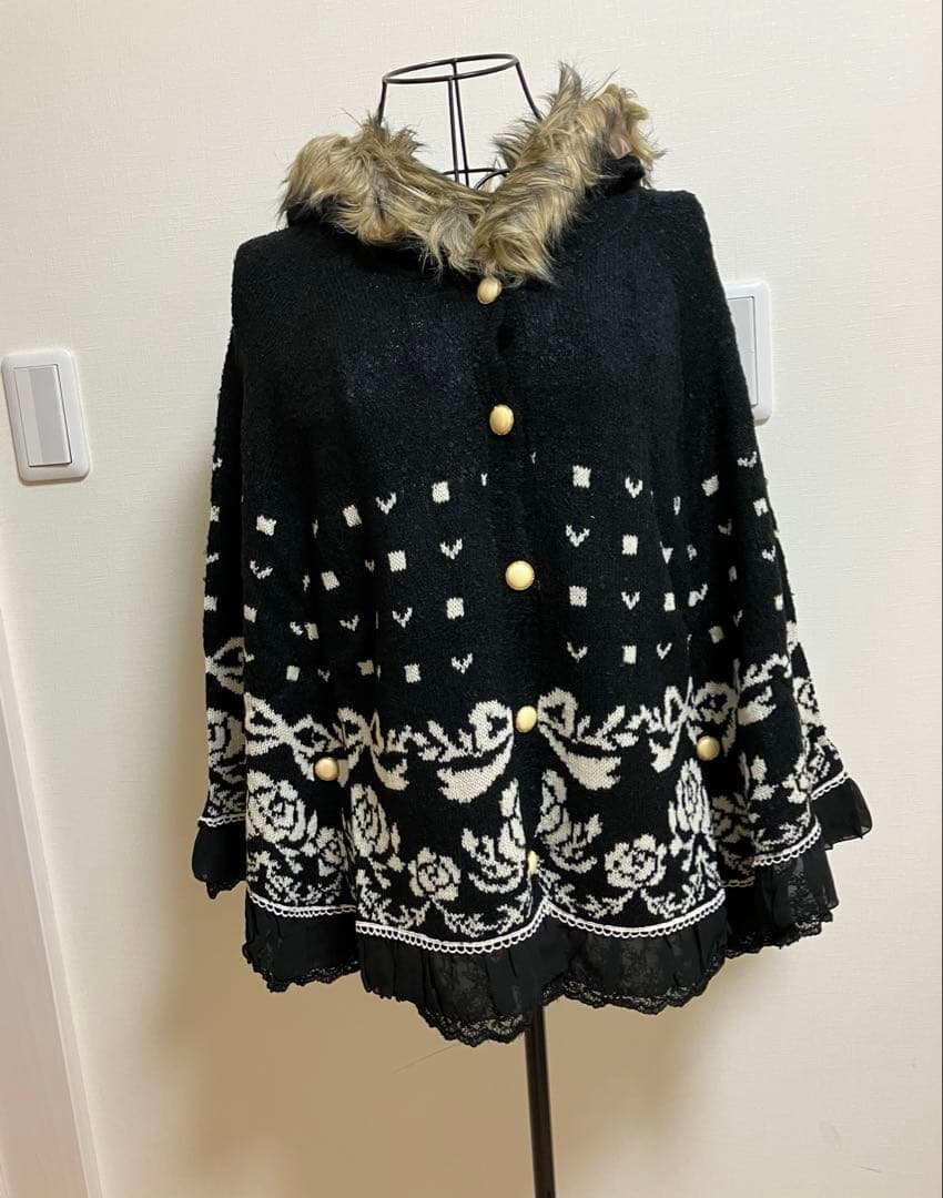 新品 AXIS FEM 面板图案针织披肩 ( M ) 斗篷