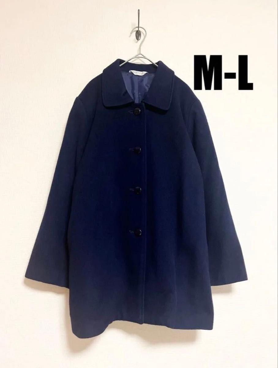 LADIES FASHION GOOD ELEGANCE 双排扣大衣 Texas Mode 羊毛羊绒 海军蓝 大衣