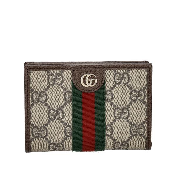グッチ二つ折り財布レディースGGスプリームキャンバスブラウンGUCCI 838468 FAE0L 9746