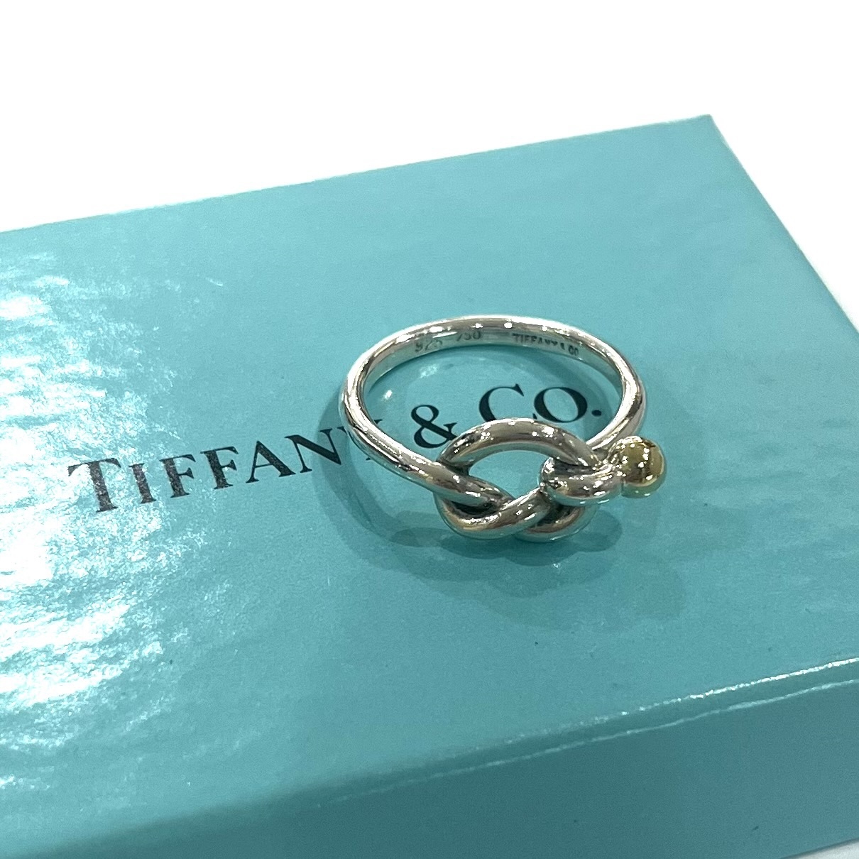 【 TIFFANY & CO 】【【12-13号】2399 结型扭绳戒指 925纯银× K18 金色/优雅光泽复古 蒂芙尼 戒指 女士 男女通用 925纯银 戒指