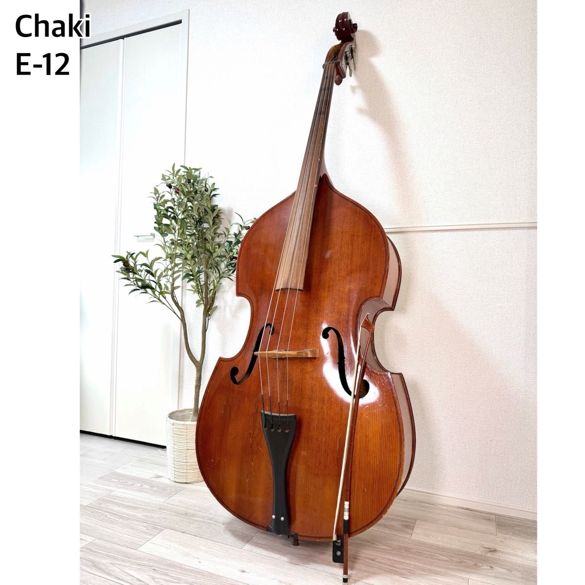 Chaki 查基 E-12 低音提琴 4/4 国产 弓 软壳箱 复古款