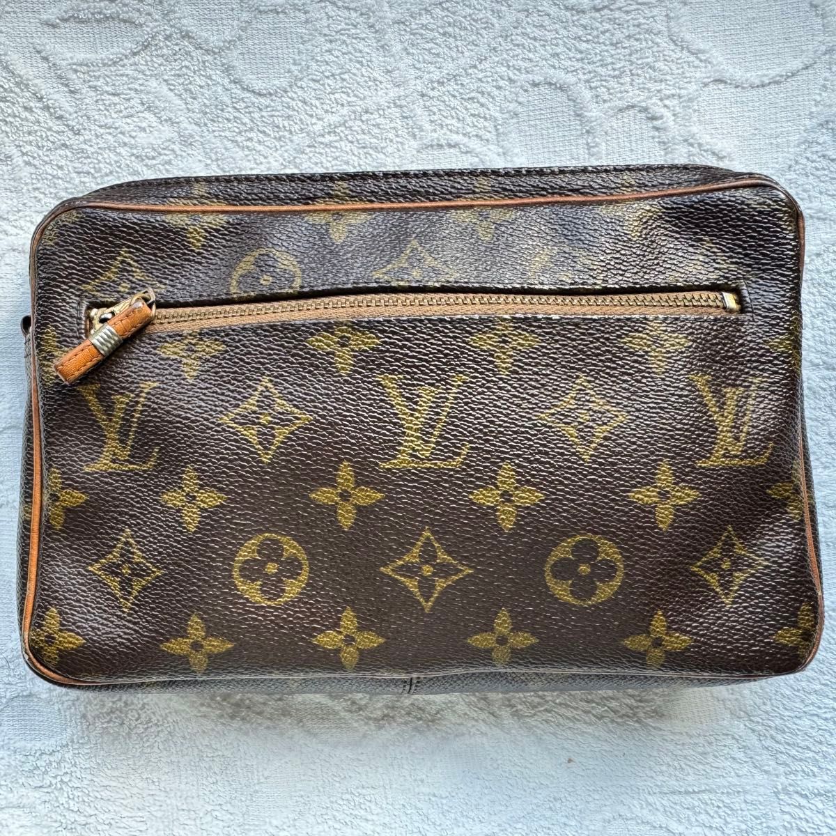 【复古】 LOUIS VUITTON 单色花纹 TALON 拉链零钱包/手拿包
