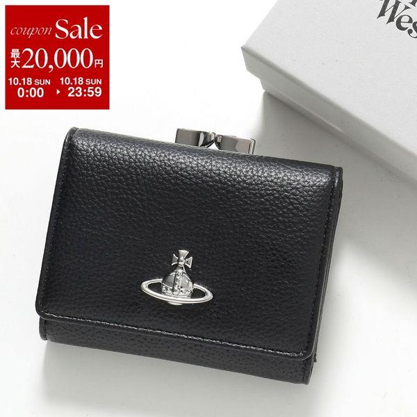 Vivienne Westwood ヴィヴィアンウエストウッド 三つ折り財布 SMALL FRAME WALLET 5115002MW S000D レディース ヴィーガンレザー ミニ財布 N403/BLACK