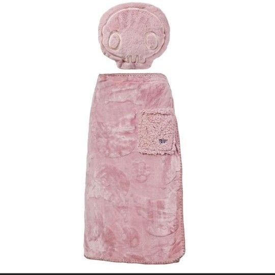 Workman Sanrio Wrap Skirt with Pouch, Pink, Kuro-mi