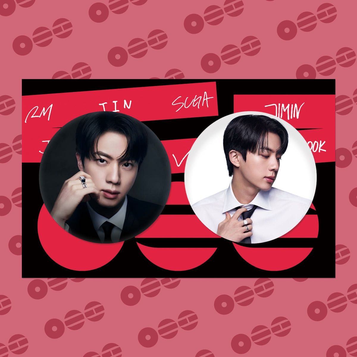 BTS Bangtan Boys ARIRANG can badges, 2 pieces, JIN