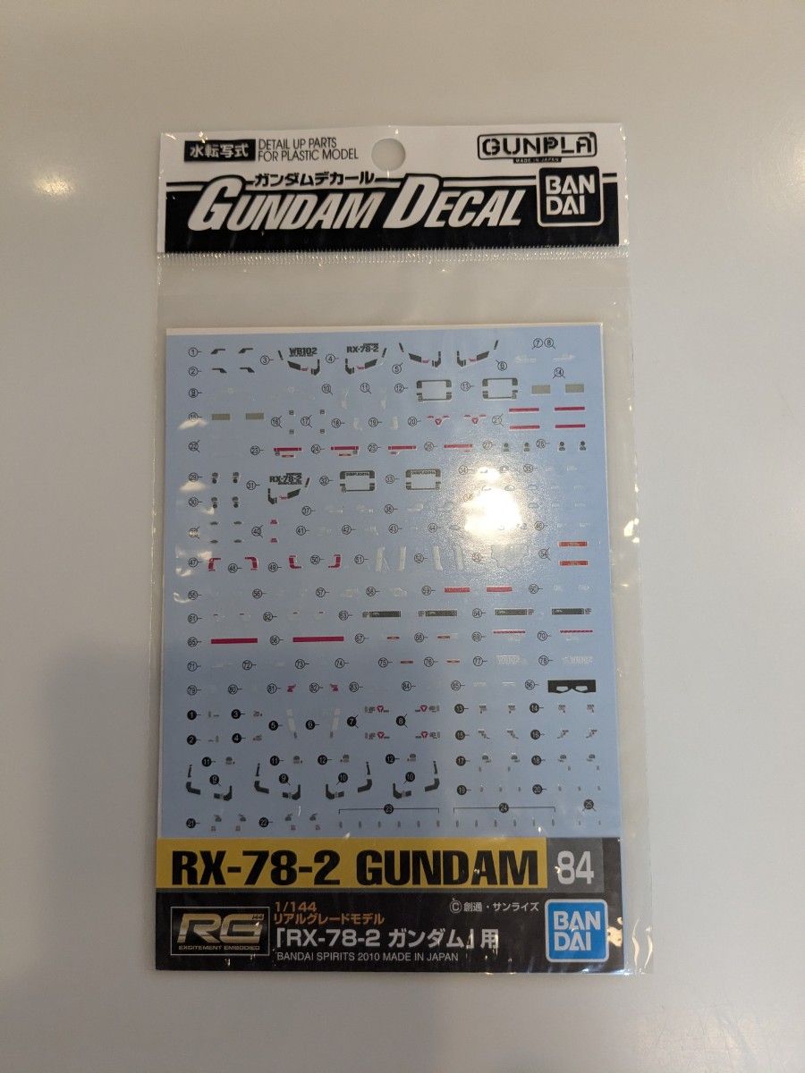高达贴花No.84 rg1/144 RX-78-2高达用水转印式
