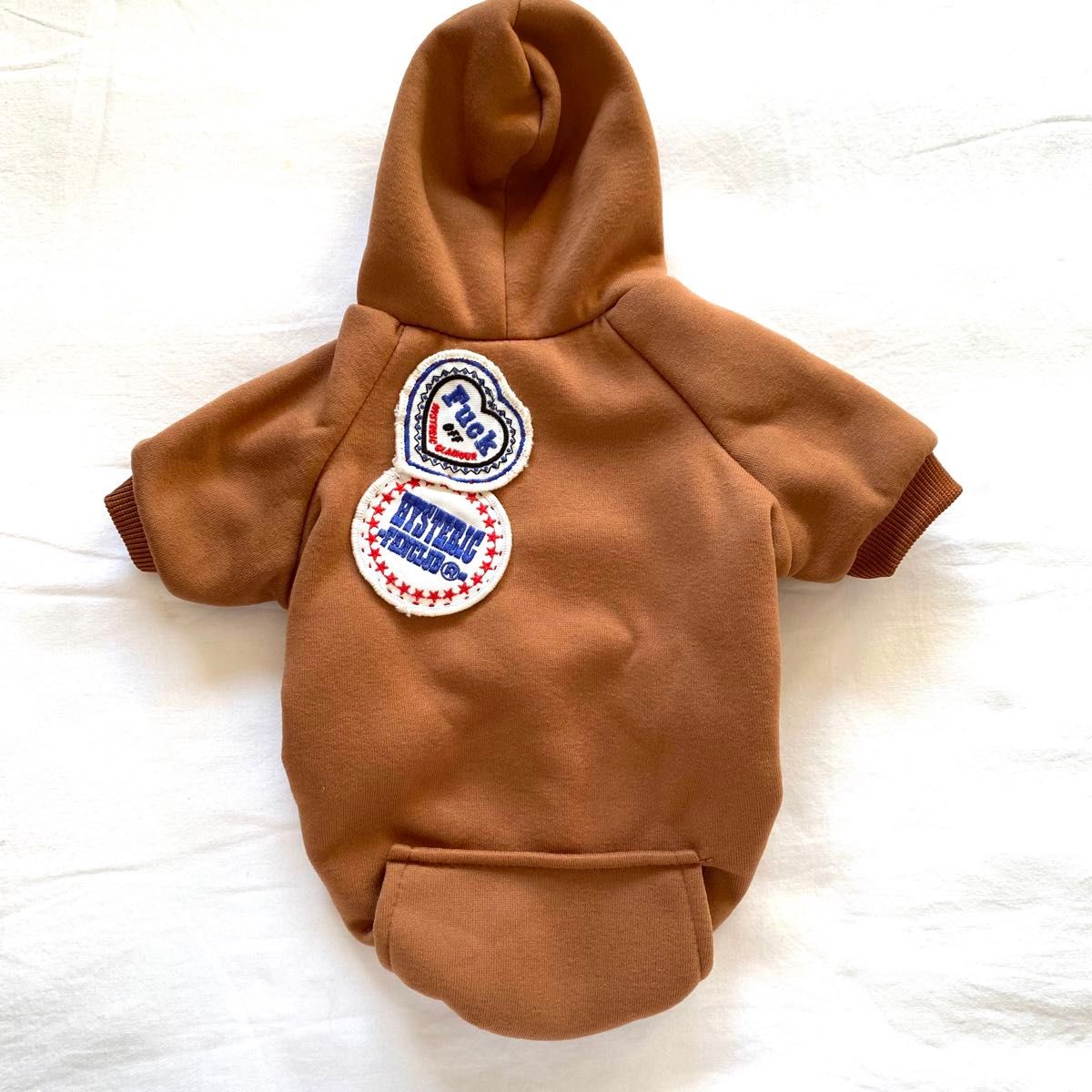 Dog Clothes Fleece Hoodie With Patch