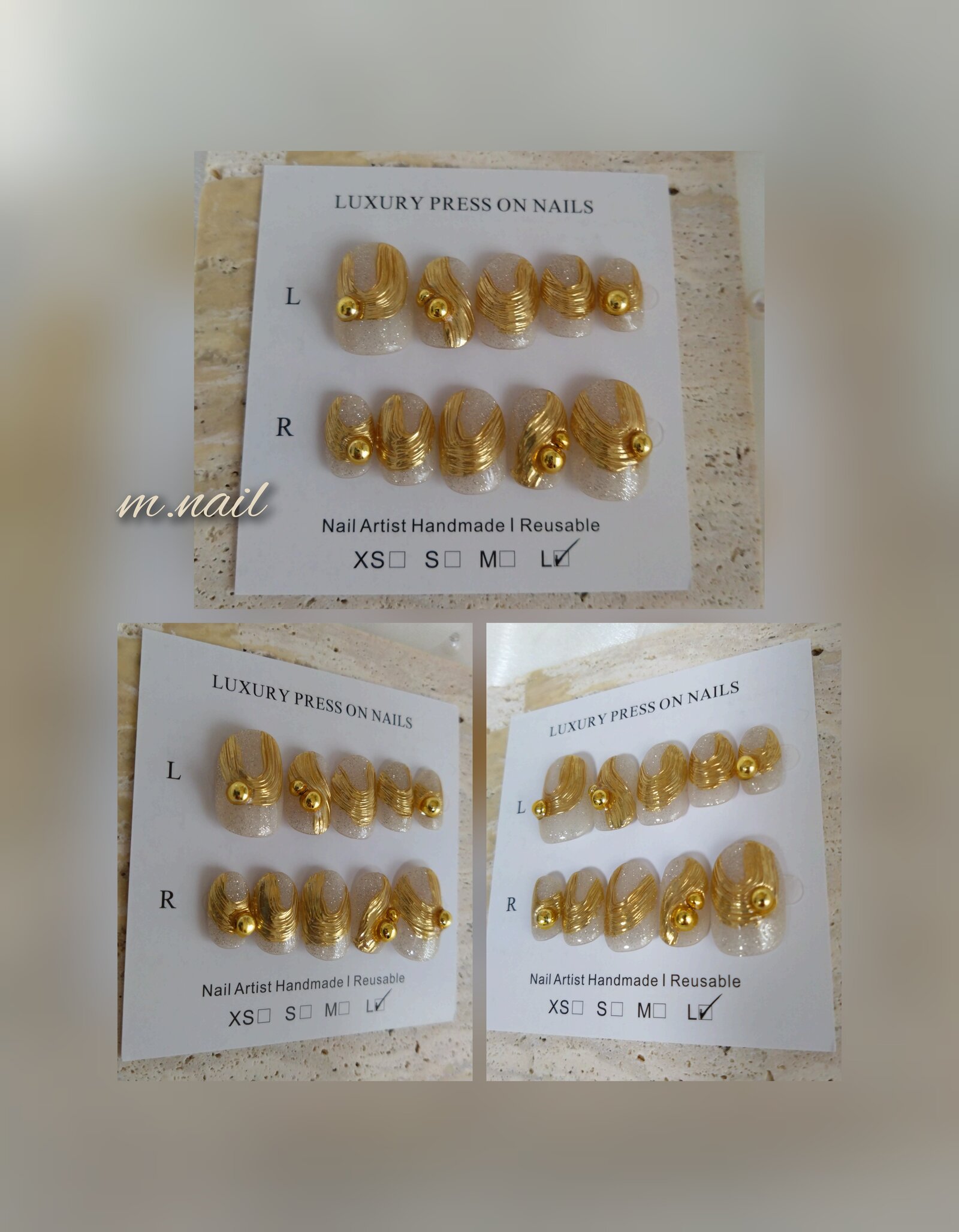 镜面波纹/半球/简单/手指甲