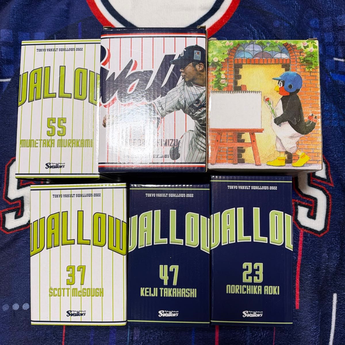 Tokyo Yakult Swallows Figure 5-Piece Set: Munetaka Murakami, Nobuhiro Aoki, Tsubakuro and Others