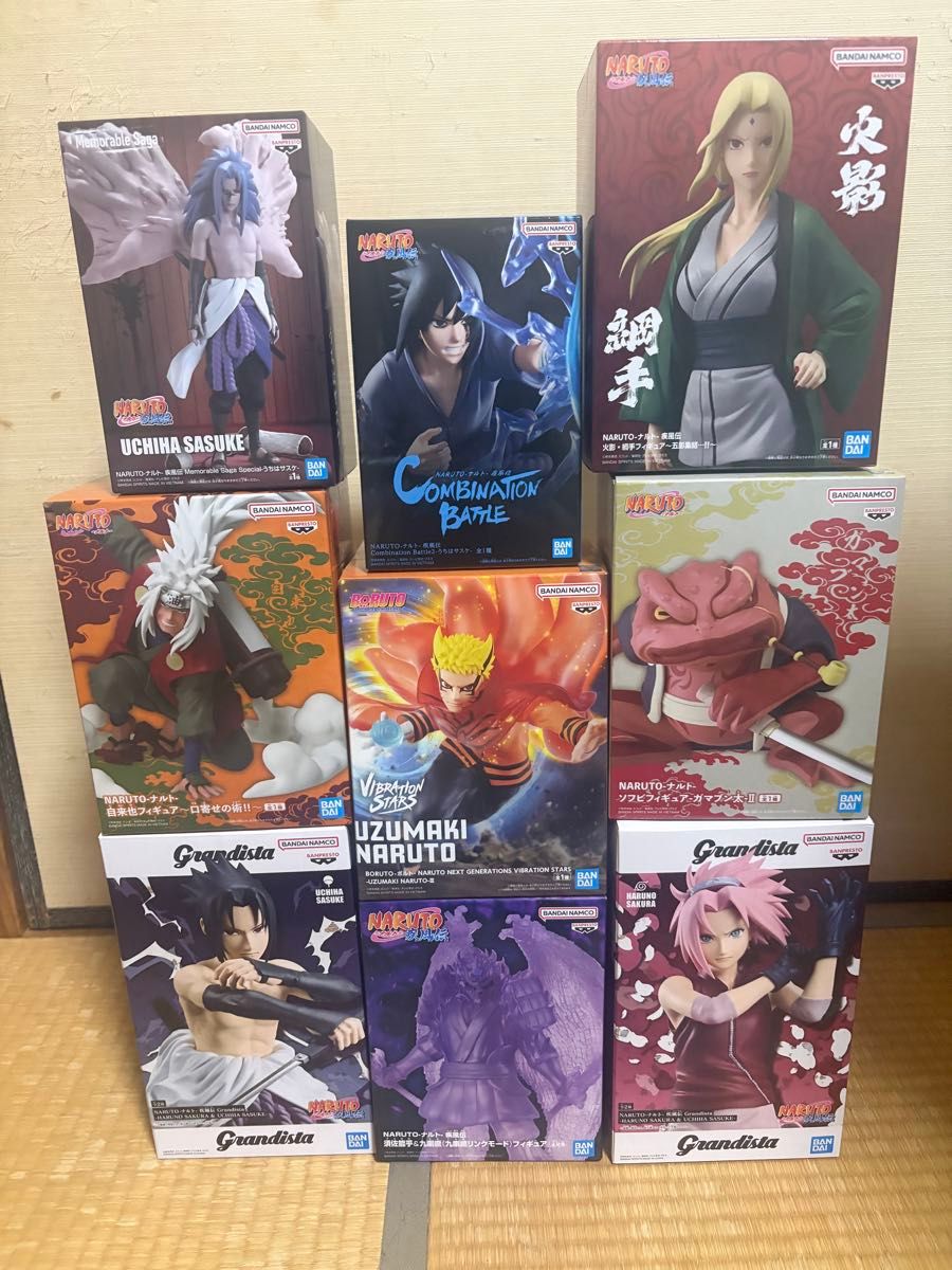 NARUTO Figure 10-Piece Set Grandista VIBRATION STARS Naruto Sasuke Sakura Jiraiya Tsunade