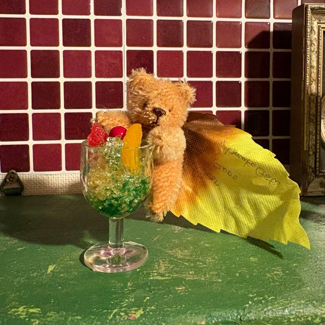 GottBear Afternoon Tea & Mini Teddy Bear by Kazuko Goto, 2000, Japan Artist Doll