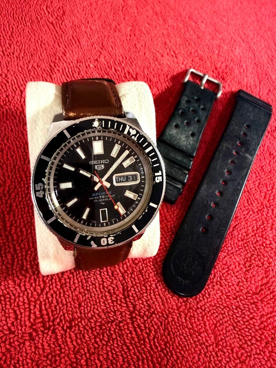 SEIKO 5 Sports精工5运动自动卷day divers watch vintage纯正替换带附属