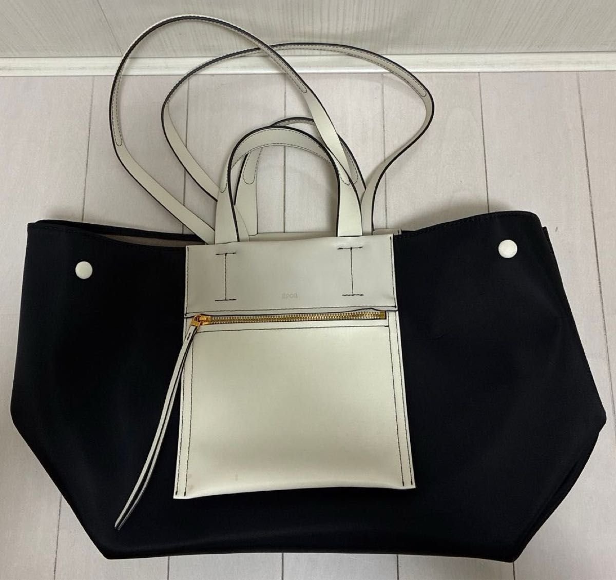 【Water Repellent・ A4 Corresponding] Lope Epole D BAG Large Tote Bag Black