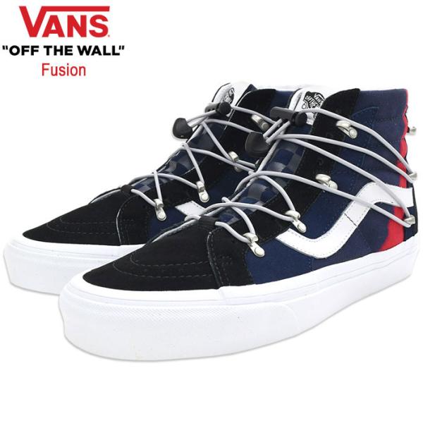 范斯 运动鞋 VANS 男士 女士 滑板高帮 Echo DX 裙子蓝/红 融合款（VN0A7Q5O6OH Sk8-Hi Echo DX Fusion）