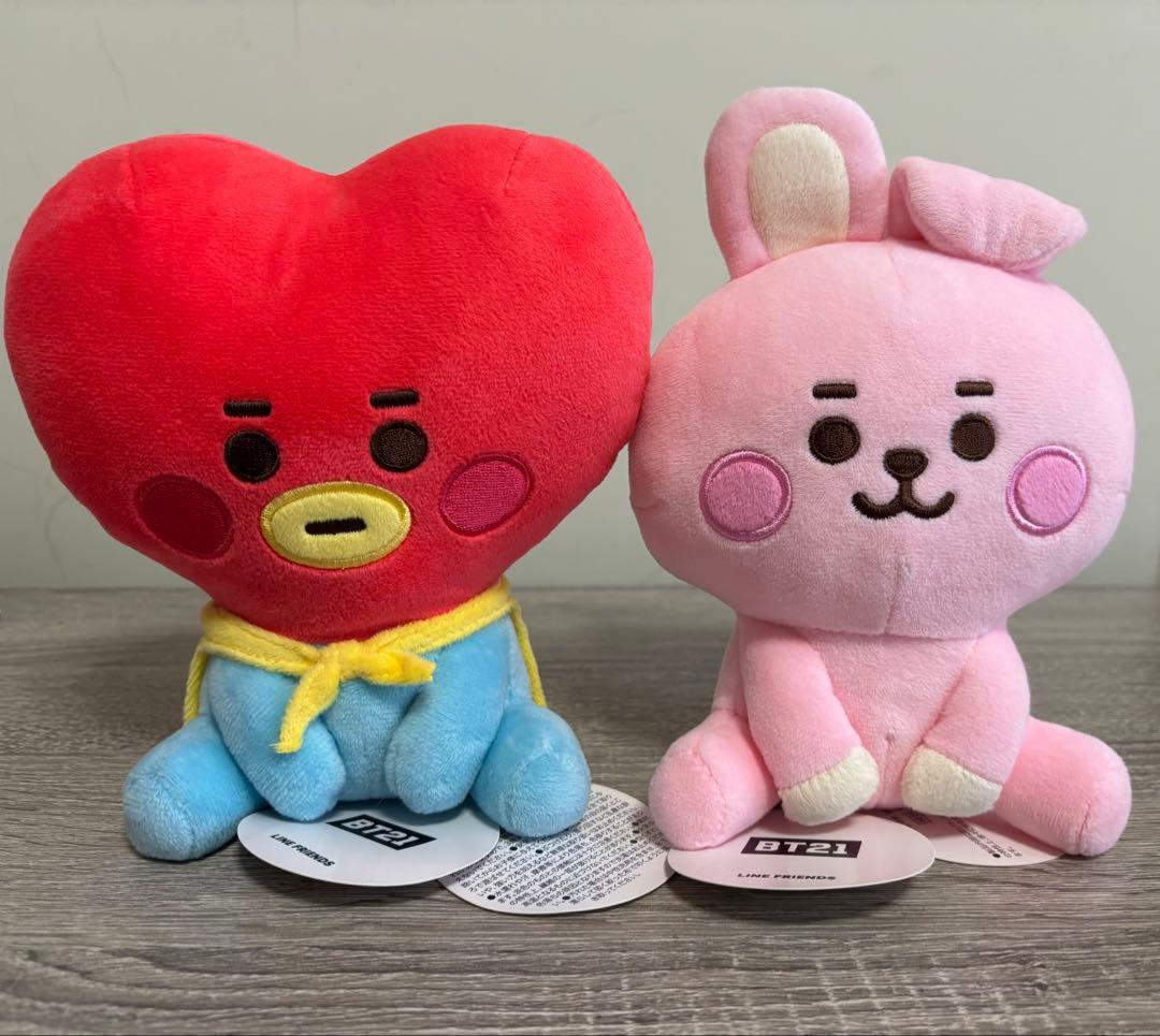 BTS BT21 BABY毛绒玩具M尺寸TATA COOKY 2体