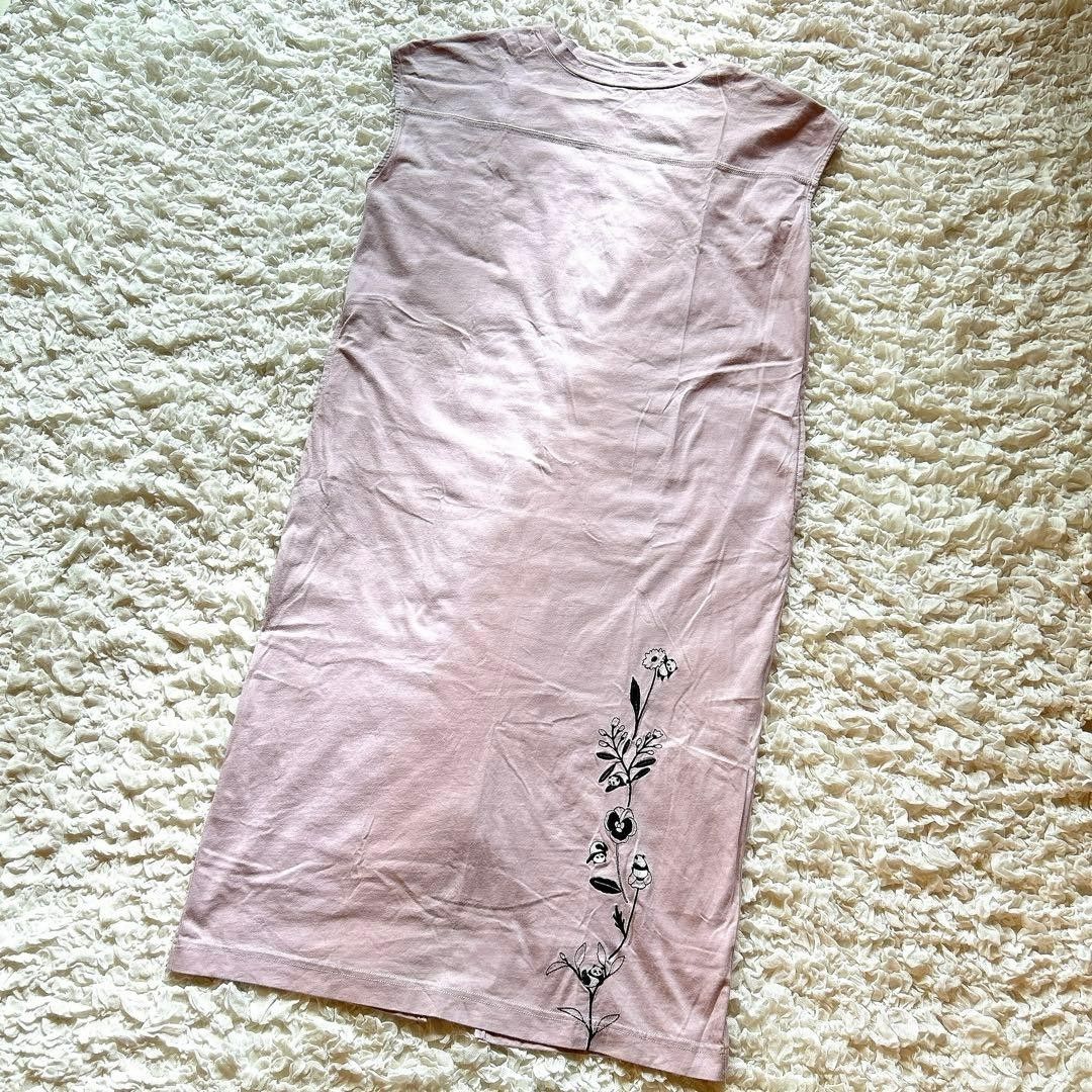 格拉尼夫熊猫花纹无袖针织衫连衣裙M[C50]