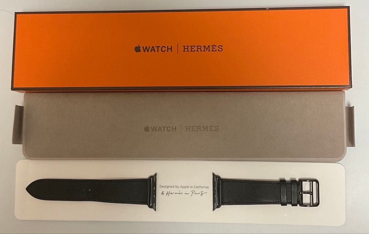 Apple Watch 爱马仕 原装表带 简约托尔 黑色 44毫米
