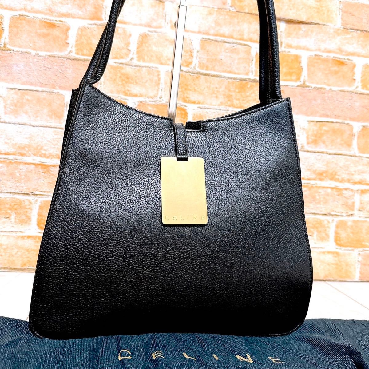 (稀有·超美品) CELINE(塞琳)手提包 皮革 黑色