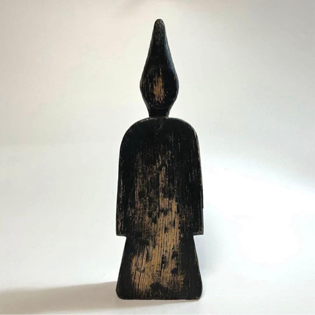 Antique Sansuke Mountain God Wooden Doll Folk Religion Mountain Worship Matagi Wood Carving Figurine Folk Craft