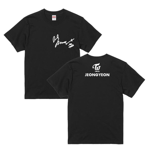 ジョンヨン トゥワイス TWICE サイン入り ロゴ入り ブラック 黒Tシャツ T-シャツ ts0217-13