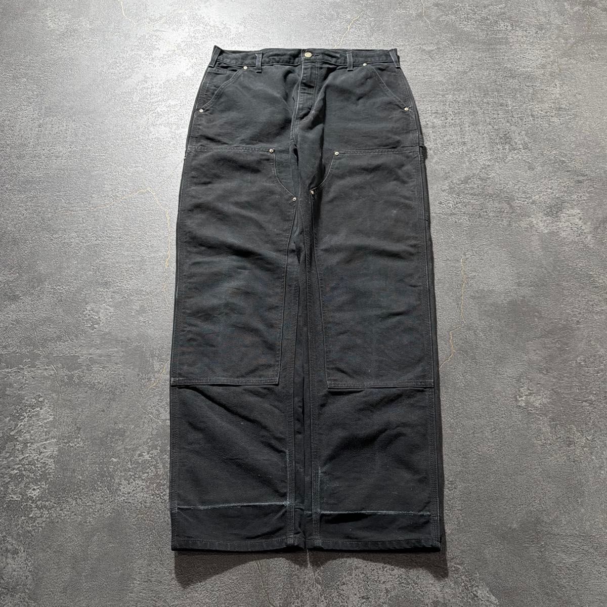 美国制造 Carhartt 双膝工装鸭布裤黑色