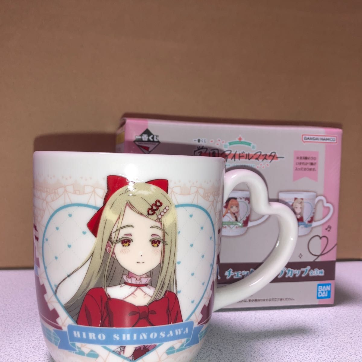 Gakuen Idolmaster Ichiban Kuji Prize E Shinosawa Hiro Plaid Pattern Mug