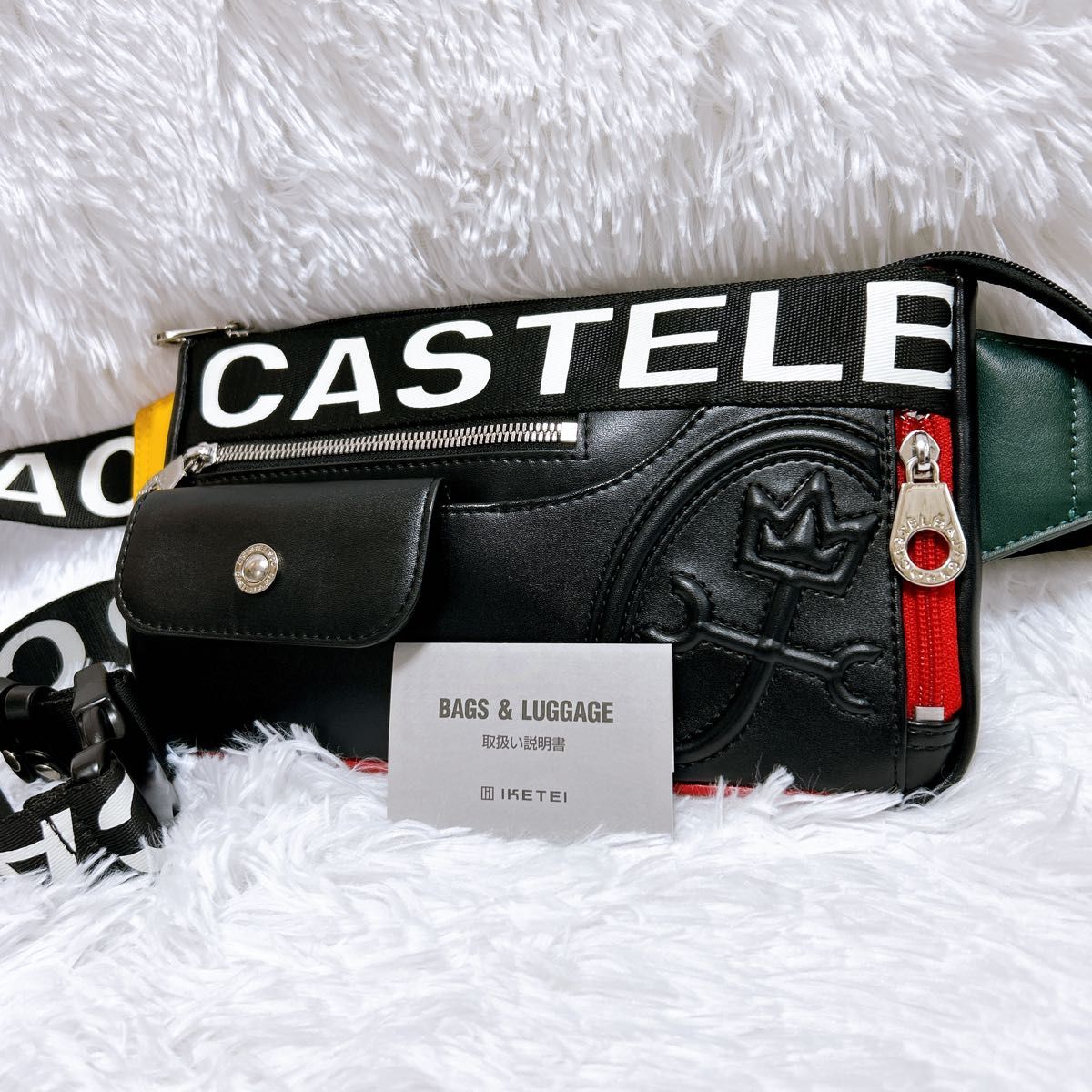 【美品】Castelbajac Dalton 腰包/胸包 黑色 斜挎包