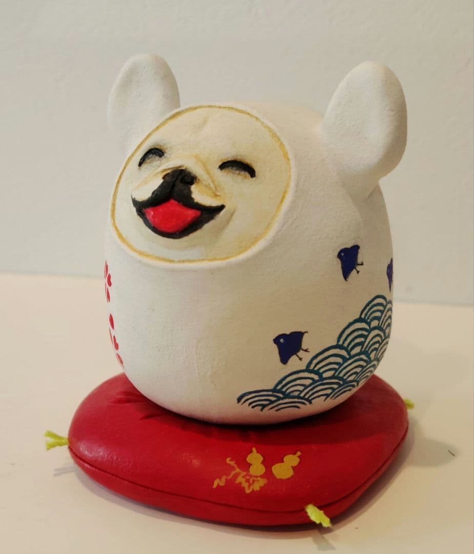 法斗 手工制作 法国斗牛犬 摆件 和风图案 吉祥物 独一无二