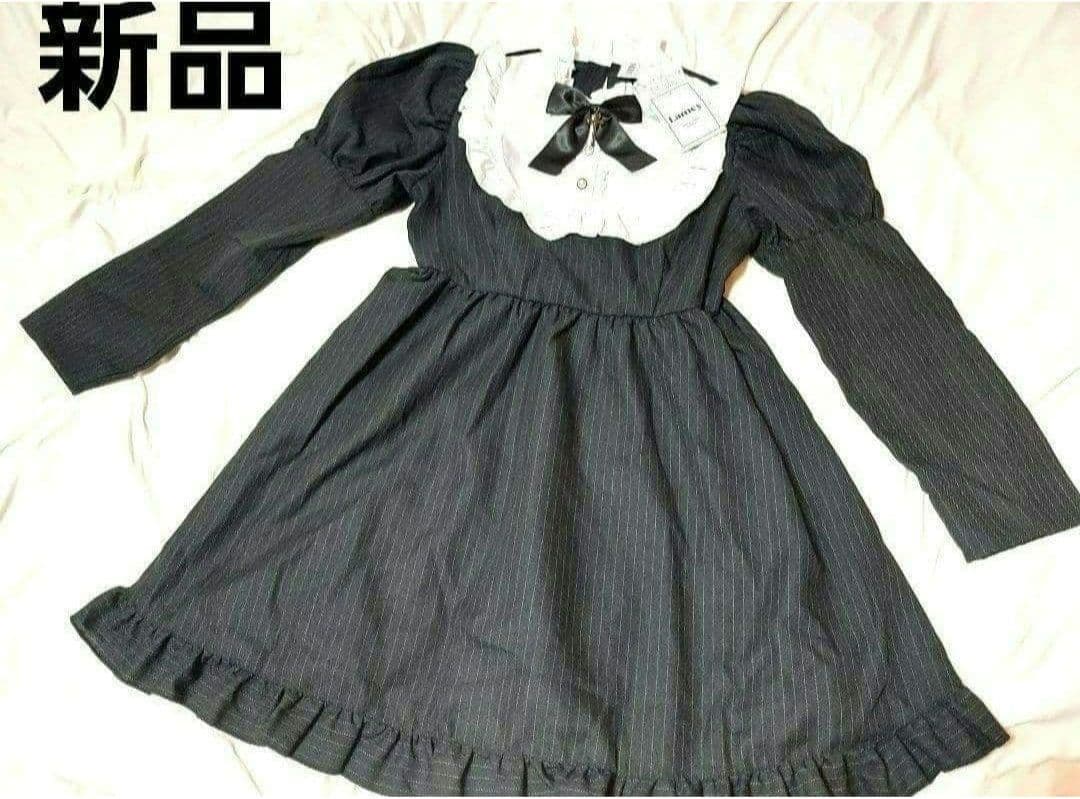 新品「带蝴蝶结的肩部拼接领连衣裙」洛丽塔 Avail しまむら 量产款 Accees
