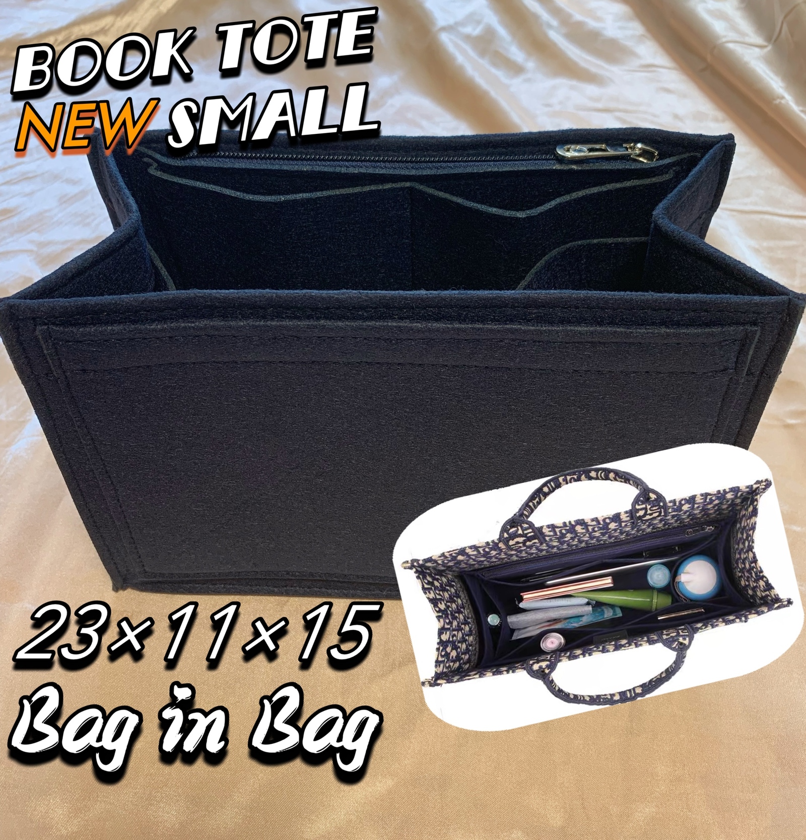 书本式托特包 new小号 宽度 26.5cm 用于包包收纳袋 海军蓝 / 宽度36用 中号尺寸用包包收纳袋