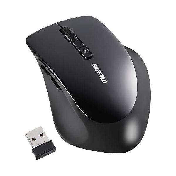 Buffalo Mouse Wireless Silent 5-Button with Back/Forward Buttons, DPI Switching, Blue LED, Black BSMBW325BK