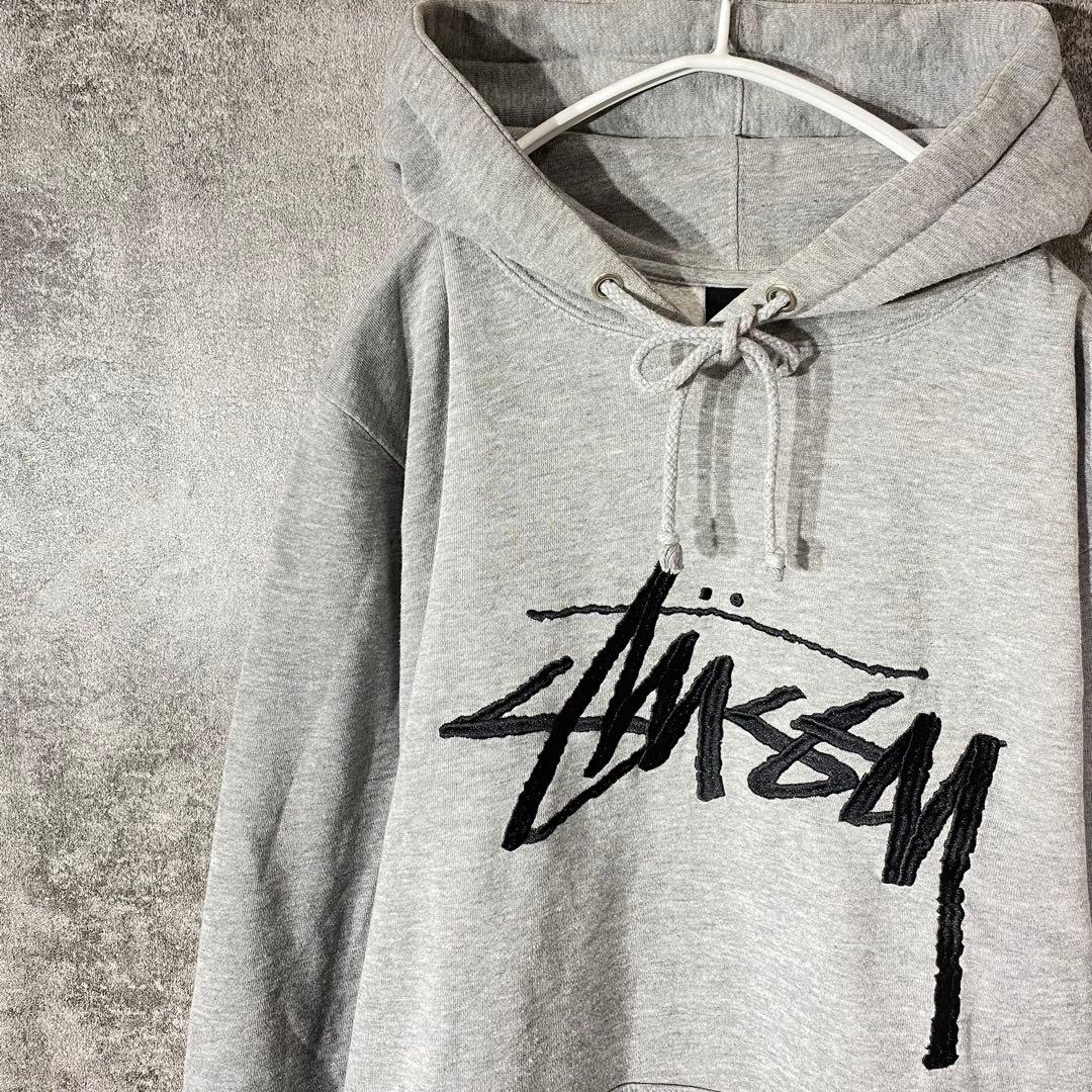 【人气设计】STUSSY中心刺绣标志帕克灰色L宽松