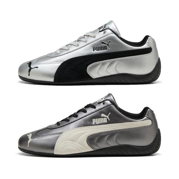 【20%OFF】PUMA 男女通用 SPEEDCAT 金属银色 运动鞋 PUMA SPEEDCAT METALLIC 女士款 ROSE 穿着 驾驶鞋