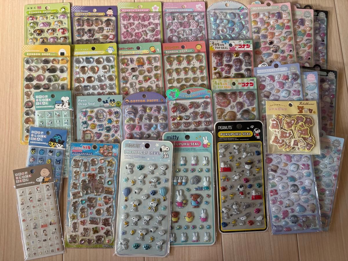 Character Stickers Bulk Sale: Bonbon Drop Stickers - Chiikawa, Snoopy, Miffy, etc. (30 pieces)