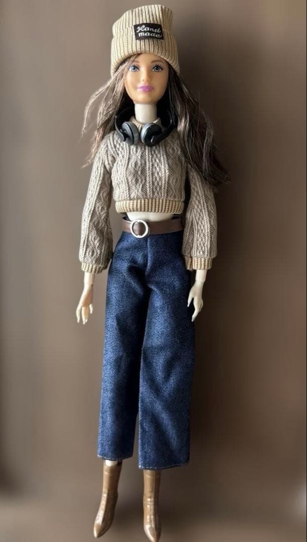 Doll Dress-Up Doll Knit Outfit with Movable Joints, 32cm Doll