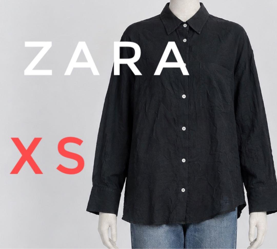 ZARA Long Sleeve Shirt Black XS Zara Black