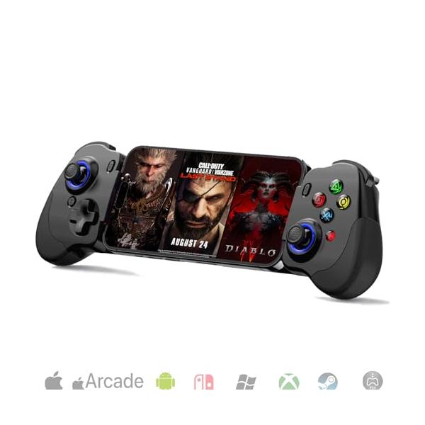 Megadream 适用于iPhone 16/iPhone 15系列及Android设备的USB C移动游戏手柄（Type-C），