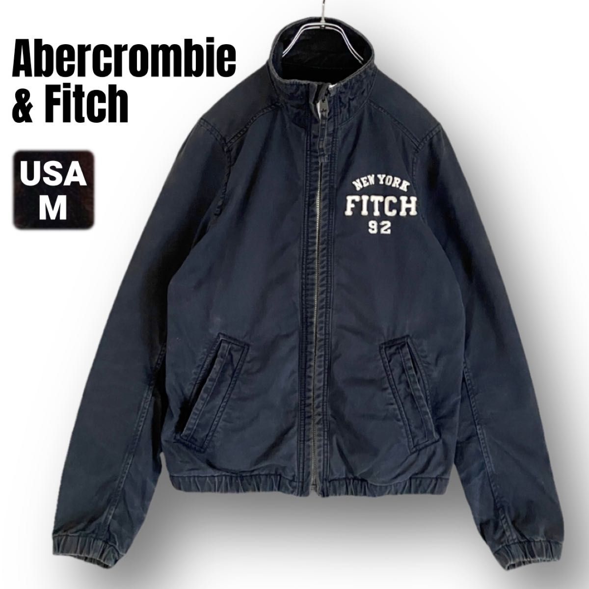 阿伯克龙比&费奇 Abercrombie＆fitch★FZ棉斜纹夹克★做旧处理★海军蓝★美国男款M码