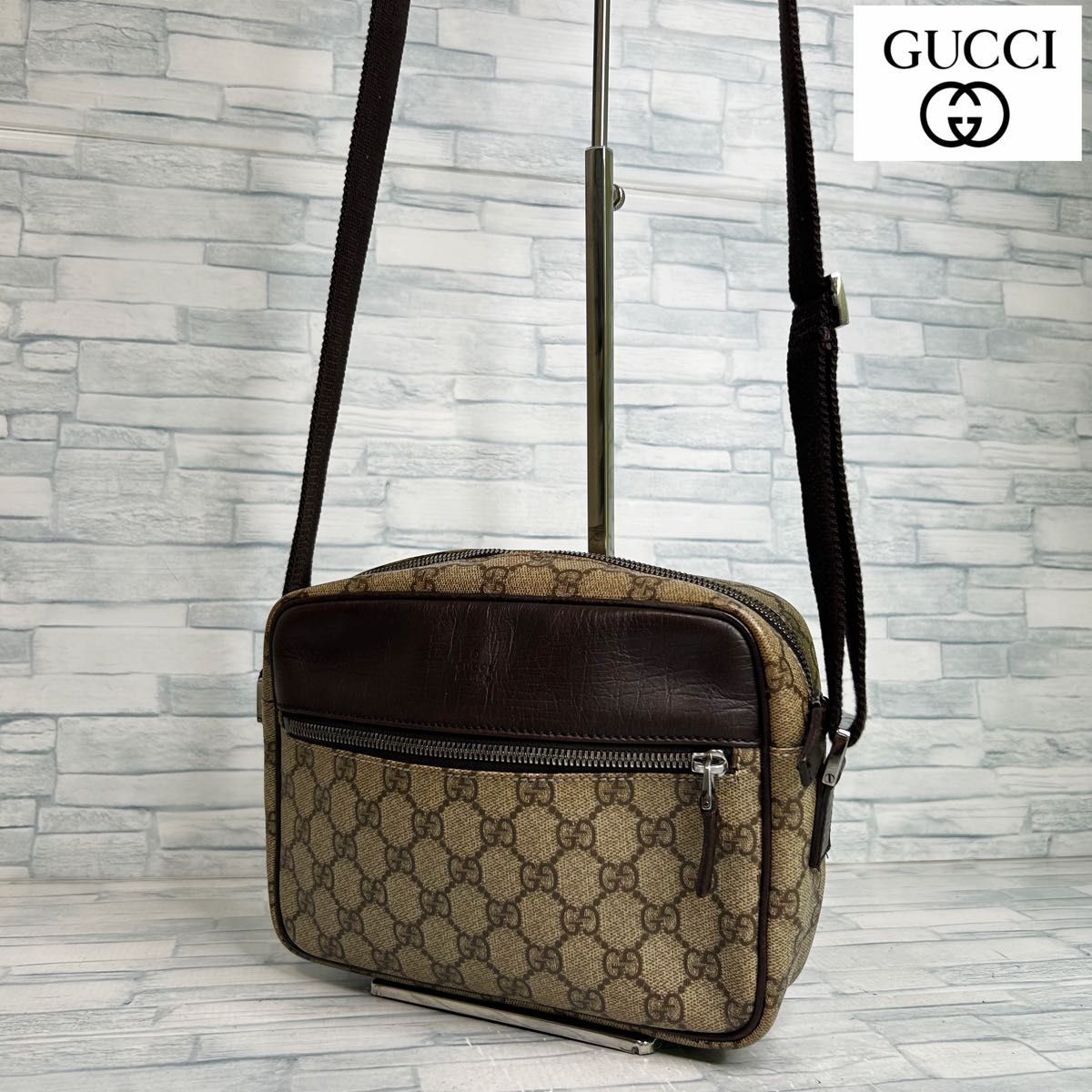 极美品　140 GUCCI 古驰 GG纹肩背包 eq9