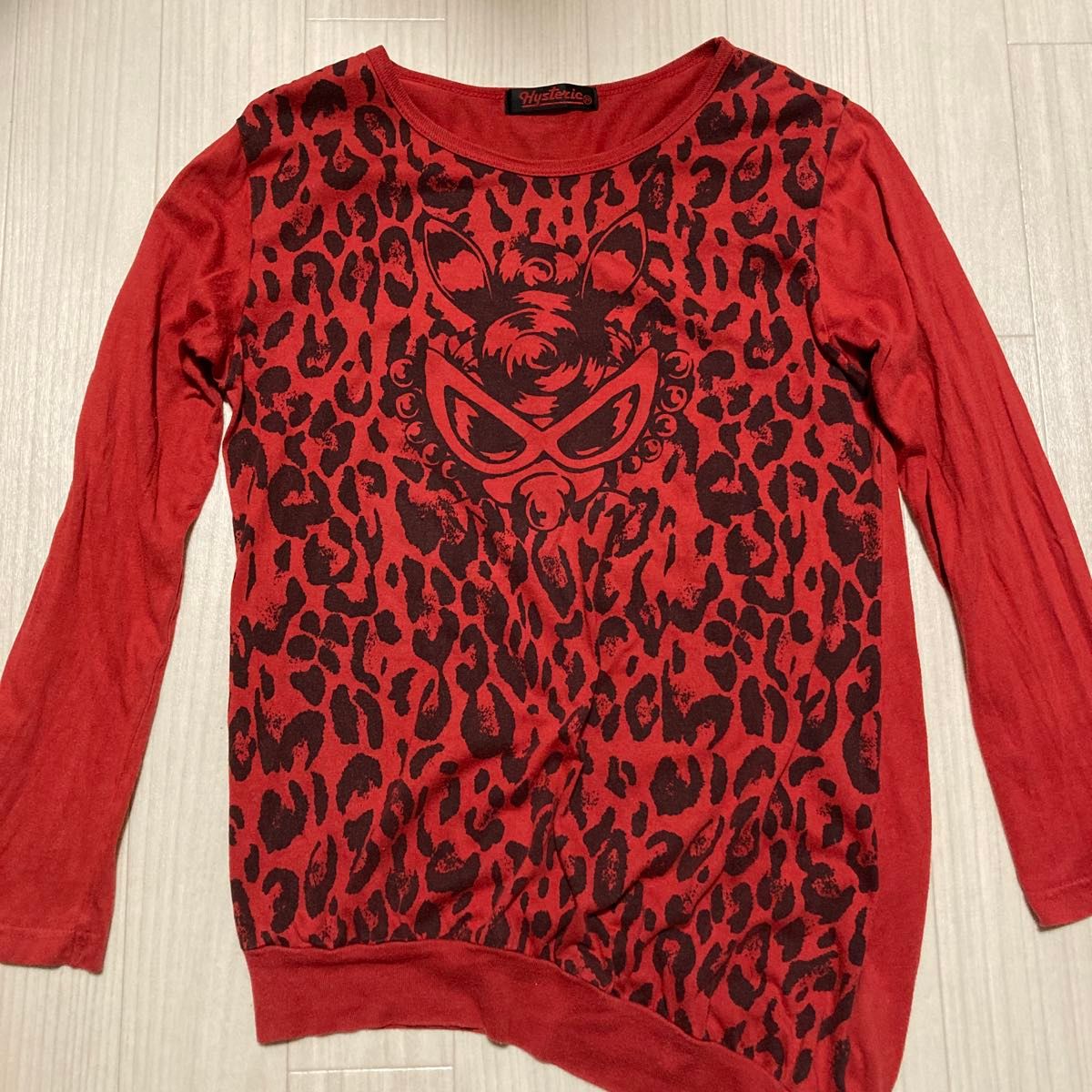 HYSTERIC GLAMOUR 长袖针织衫 红色 豹纹图案 140
