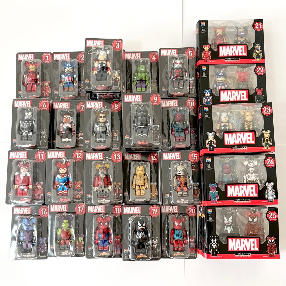 Happyくじ MARVEL BE@RBRICK2021 ベアブリック賞 全20種フルコンプ ペアボックス賞 全5種 47点セット