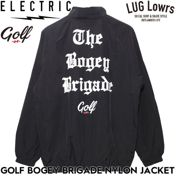 ELECTRIC GOLF エレクトリック ゴルフ ナイロンジャケット メンズ ゴルフウェア 撥水 GOLF BOGEY BRIGADE NYLON JACKET BLACK EG26FJ03 26FW 日本代理店正規品