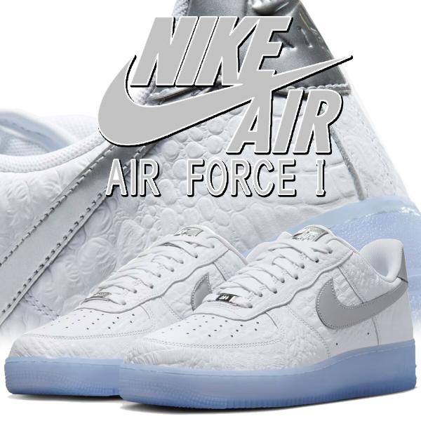 ナイキ エア フォース 1 '07 ホワイト クローム ブルーティント NIKE AIR FORCE 1 07 wht/chrome-blue tint ir1981-100