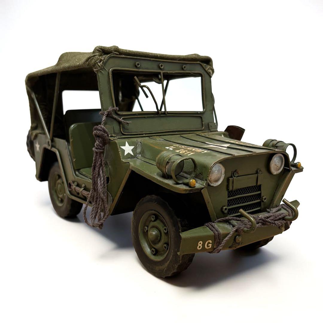 Large Metal Jeep JEEP Military Army Vehicle Figure