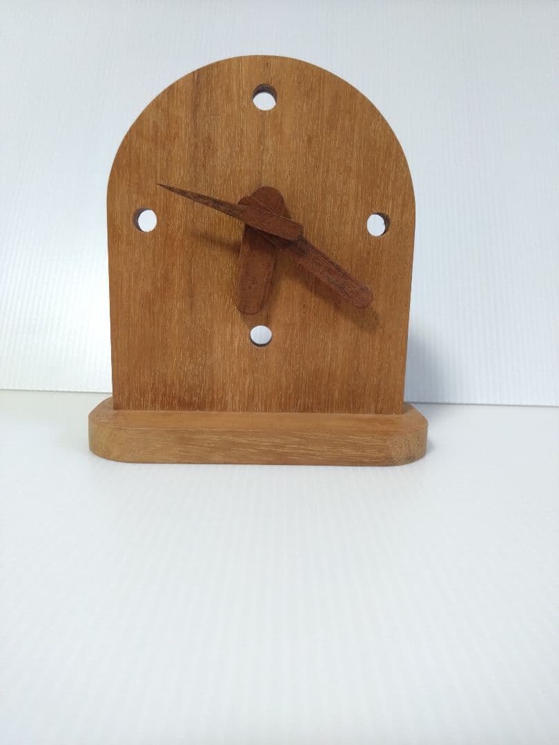 Handmade Wooden Analog Desk Clock ①