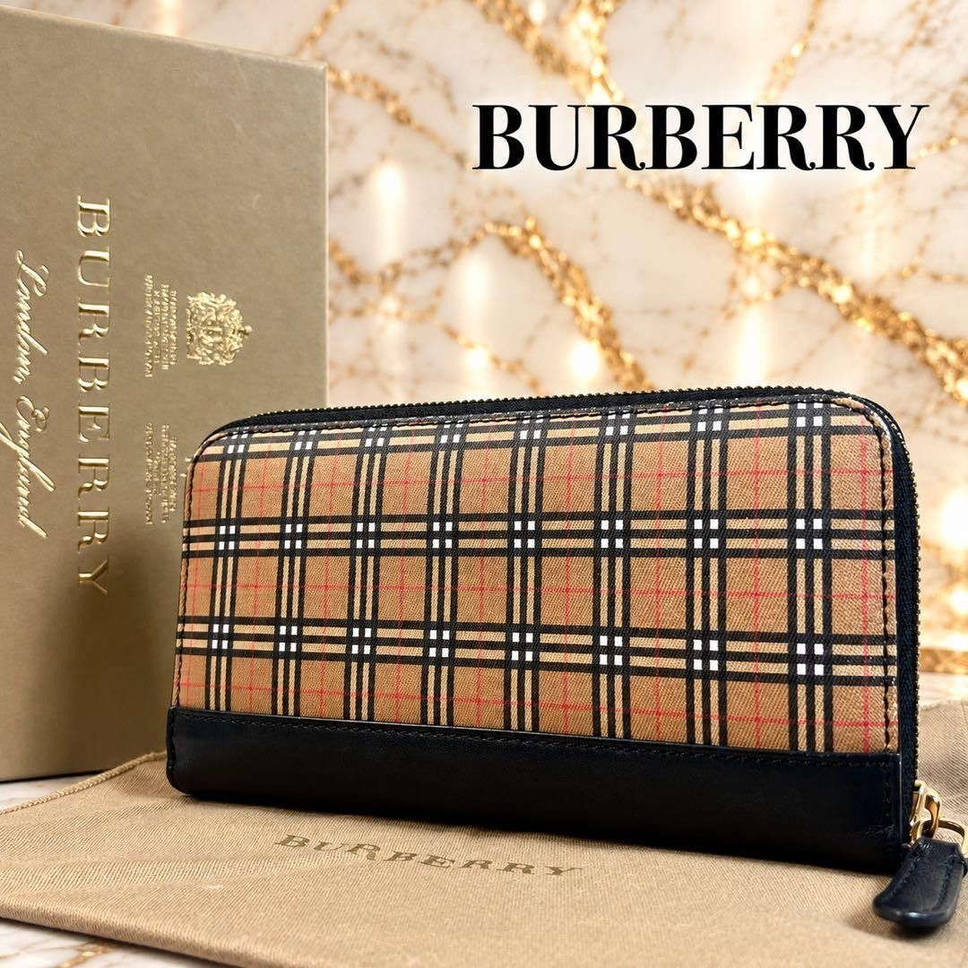 博柏利 长款钱包 整理夹 PVC 格纹皮革 圆形 BURBERRY