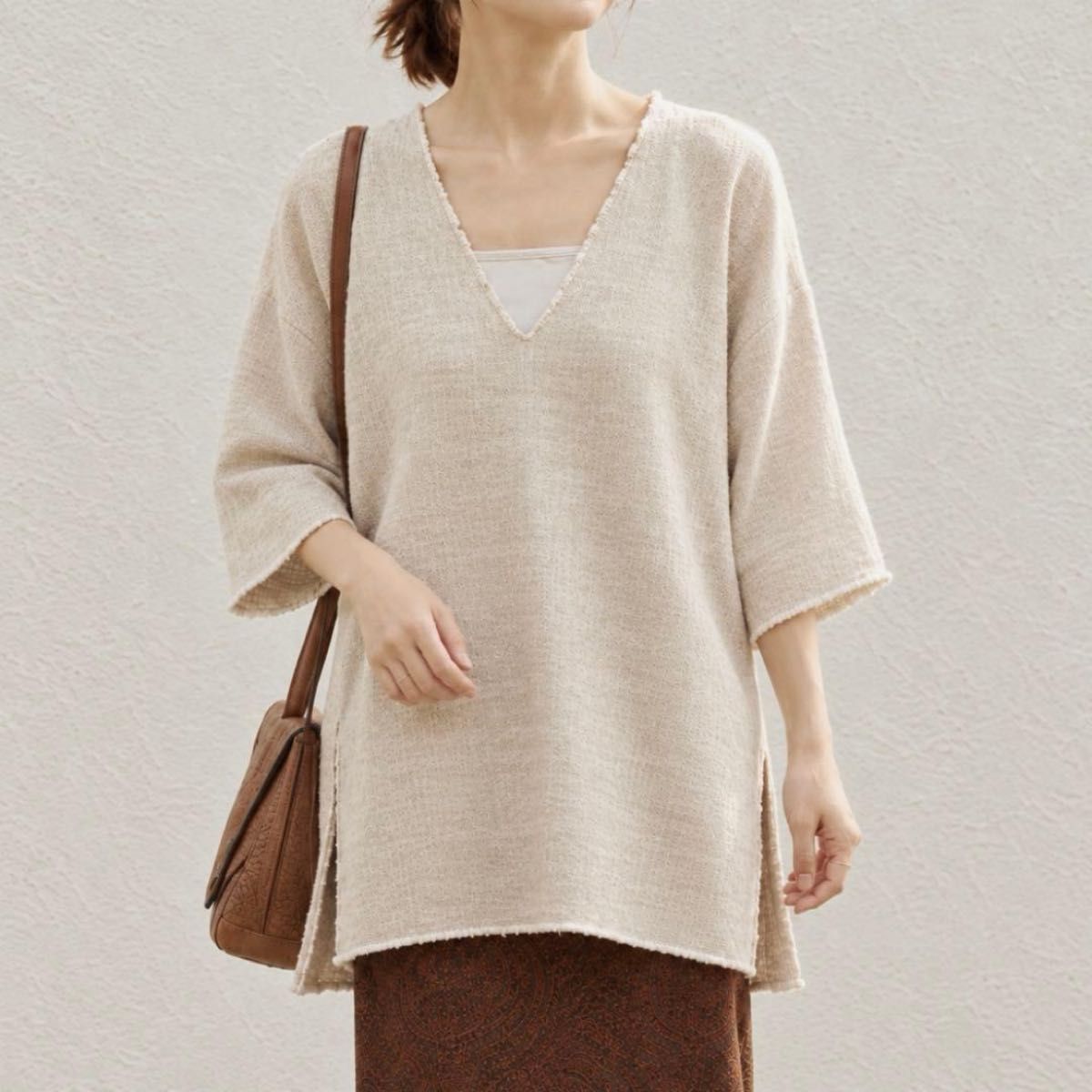 SLOBE IENA Fi.m (SLOBE IENA Fi.m) 截止尺寸针织衫女士七分袖秋冬