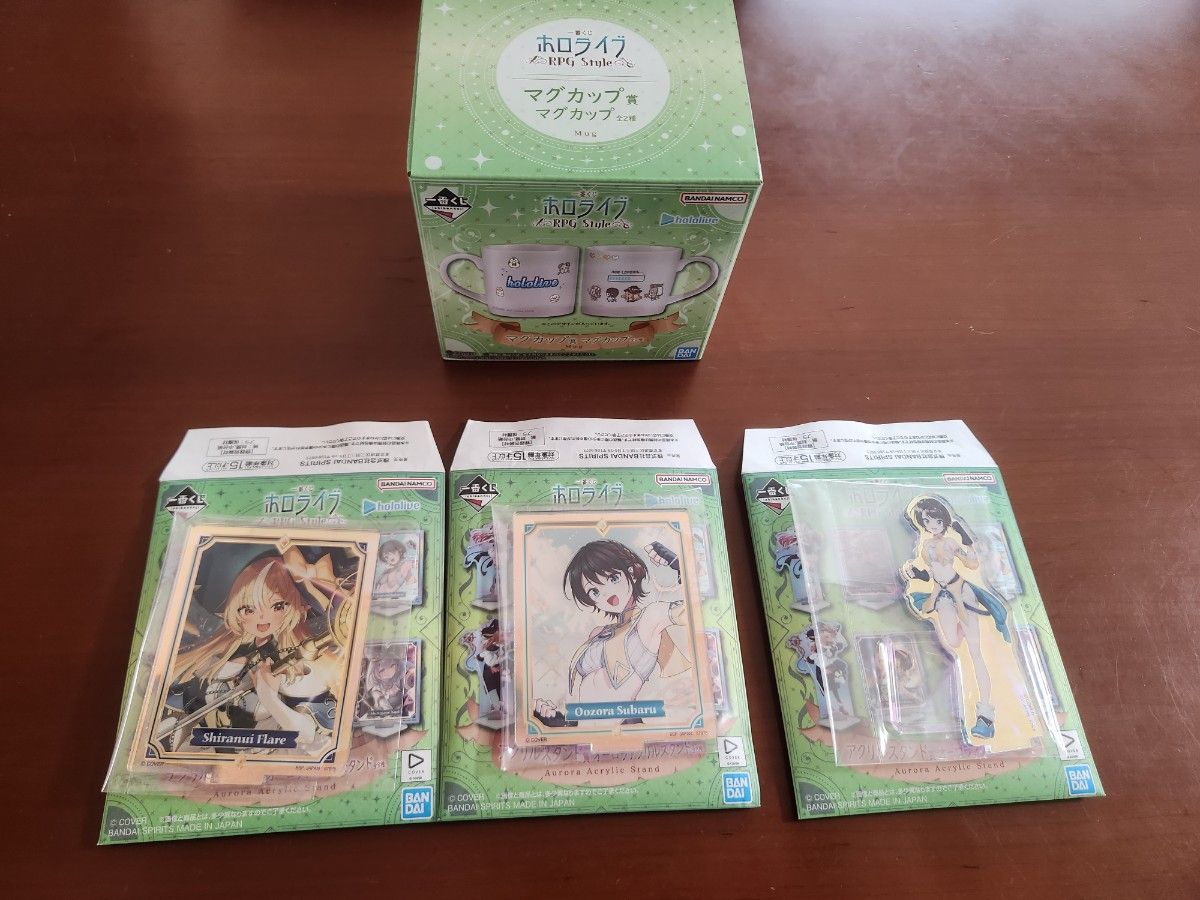 Ichiban Kuji Hololive RPG Style Mug (Type 1), Acrylic Stand (Oozora Subaru, Shiranui Flare) and more