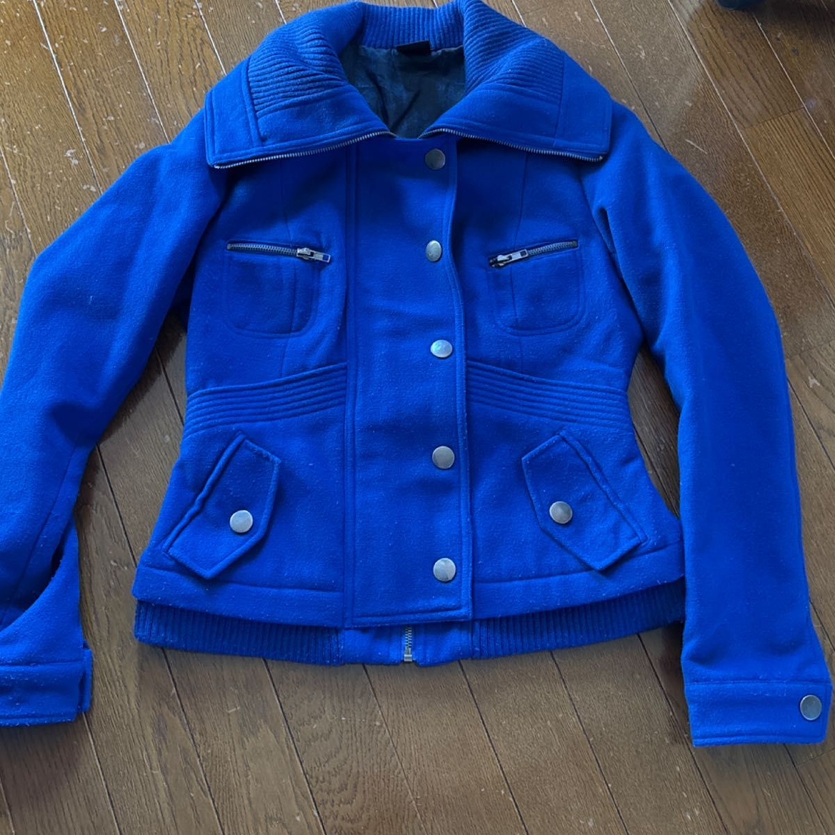 ZARA TRF 女士蓝色短款机车夹克 M码