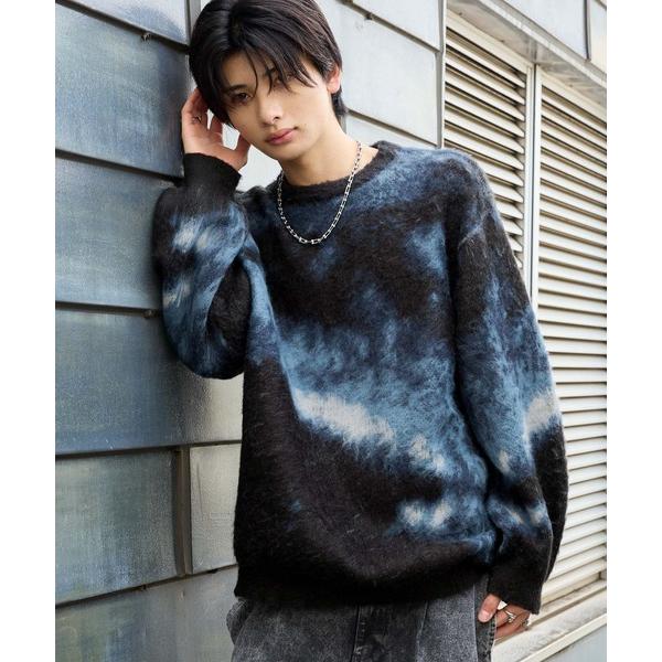 セーター ニット 「SERACE」Loose silhouette abstract shaggy knit / ルーズシルエットアブストラクトシャギーニット メンズ レディース